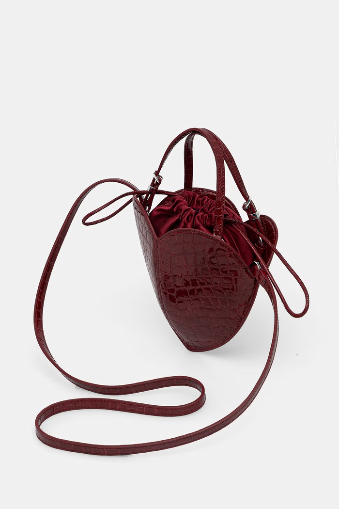 Doplnky Rotate crossbody kabelka dámska kožená 1164272691 burgundské