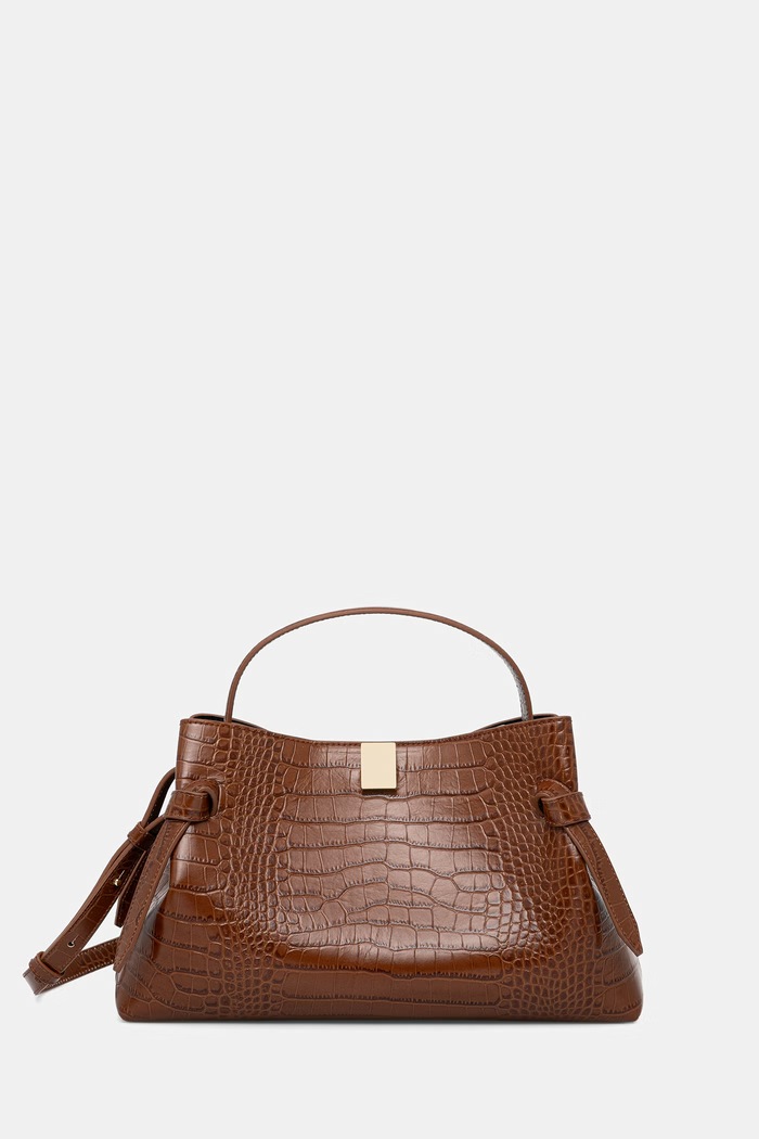 Yuzefi torebka crossbody damska skórzana GYOZA brązowy YUZPF26.HB.GZ.L075