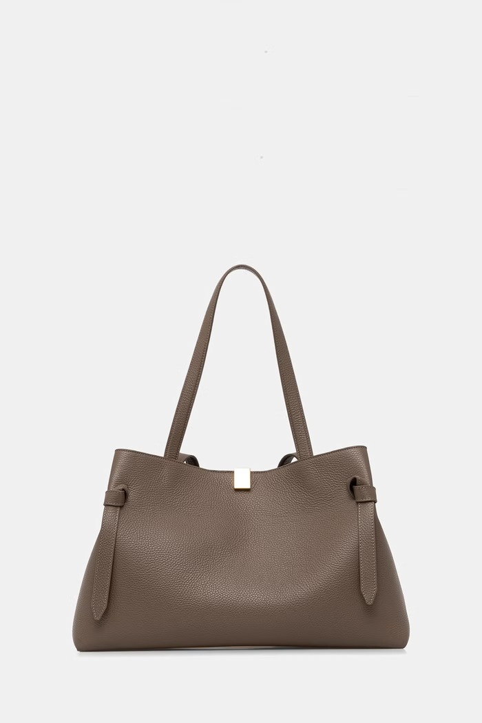Yuzefi torebka shopper damska skórzana GYOZA brązowy YUZPF25.HB.GZT.L052