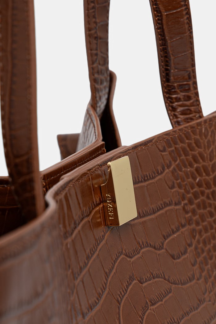 Akcesoria Yuzefi torebka shopper damska skórzana GYOZA YUZPF26.HB.GZT.L075 brązowy