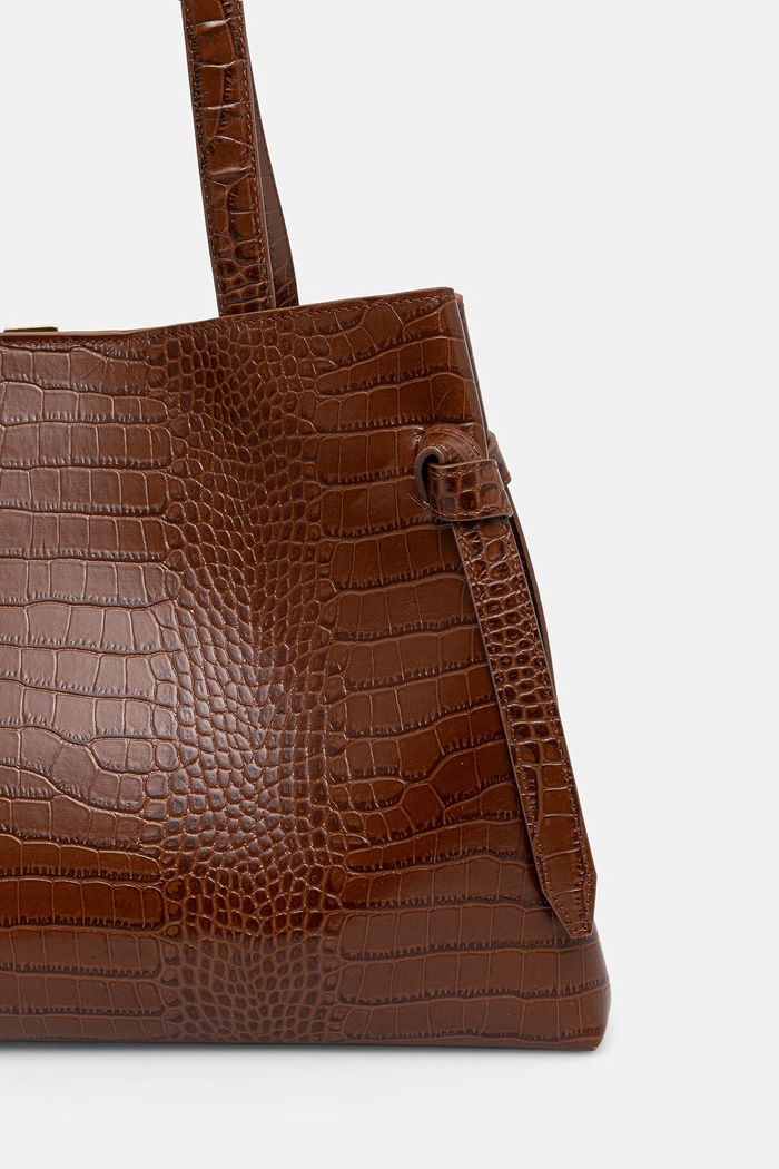 Yuzefi torebka shopper damska skórzana GYOZA brązowy YUZPF26.HB.GZT.L075