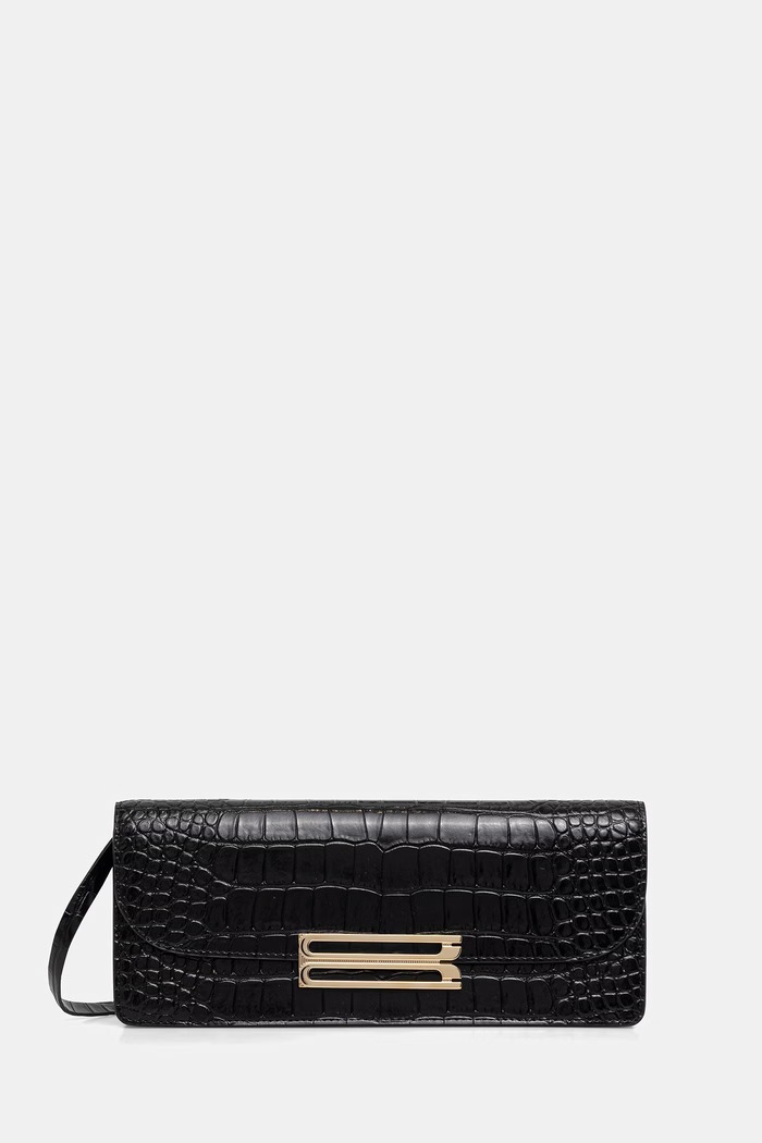 Victoria Beckham clutch γυναικεία δερμάτινη Dorian μαύρο B326AAC007573A