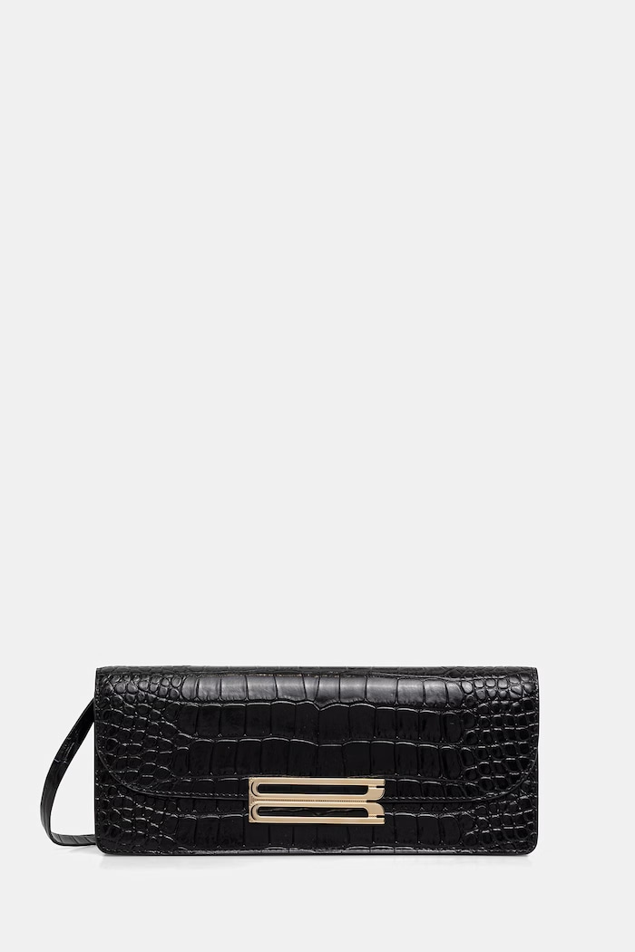 Victoria Beckham clutch γυναικεία δερμάτινη Dorian μαύρο B326AAC007573A
