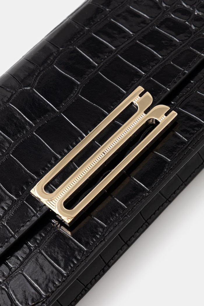 Victoria Beckham clutch γυναικεία δερμάτινη Dorian μαύρο B326AAC007573A