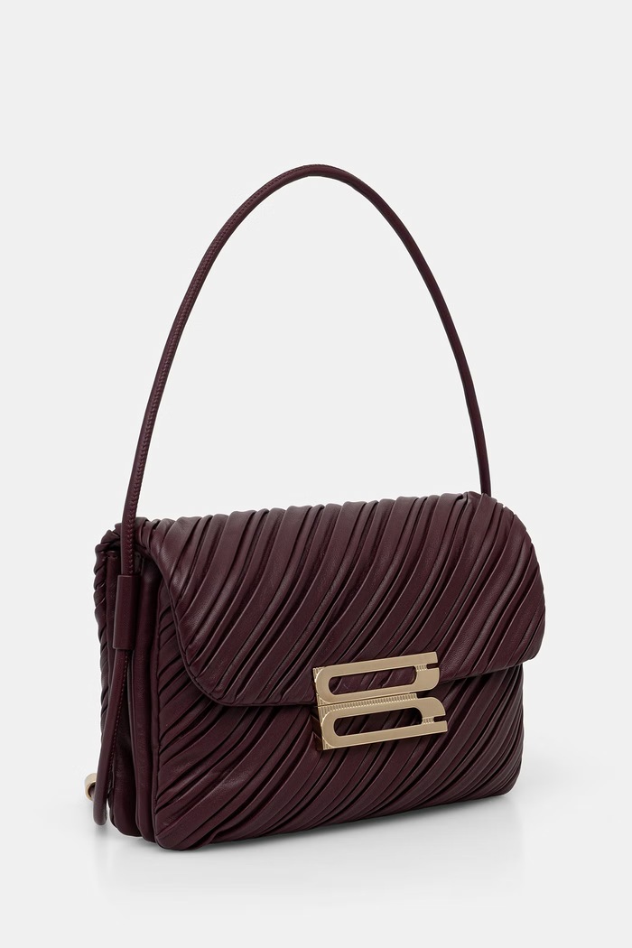 Victoria Beckham torebka damska skórzana Dorian B325AAC006644A bordowy AW26