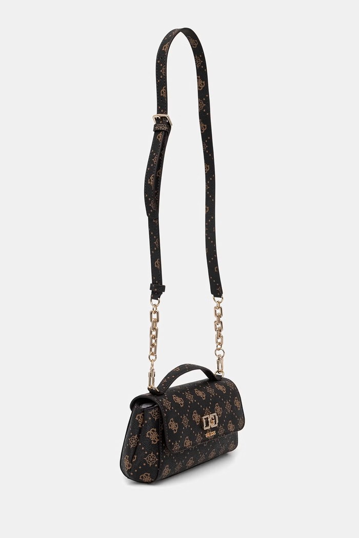 Guess crossbody torbica ženska iz umetnega usnja EMELIE HWGP99.28190 rjava AW26