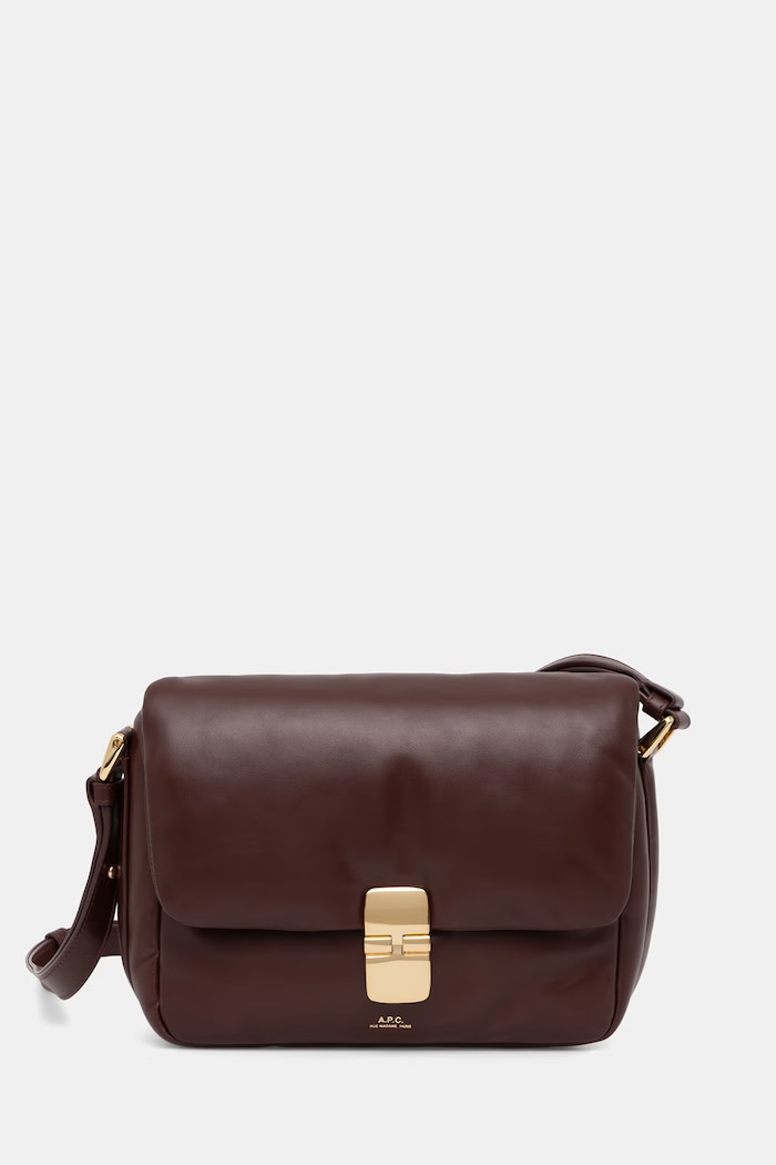A.P.C. сумка crossbody для женщин из кожи sac grace soft бордо PXCBS.F67022