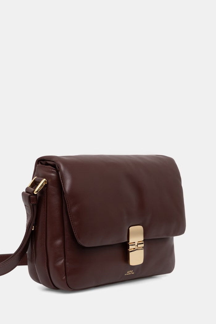 A.P.C. сумка crossbody для женщин из кожи sac grace soft PXCBS.F67022 бордо AW26