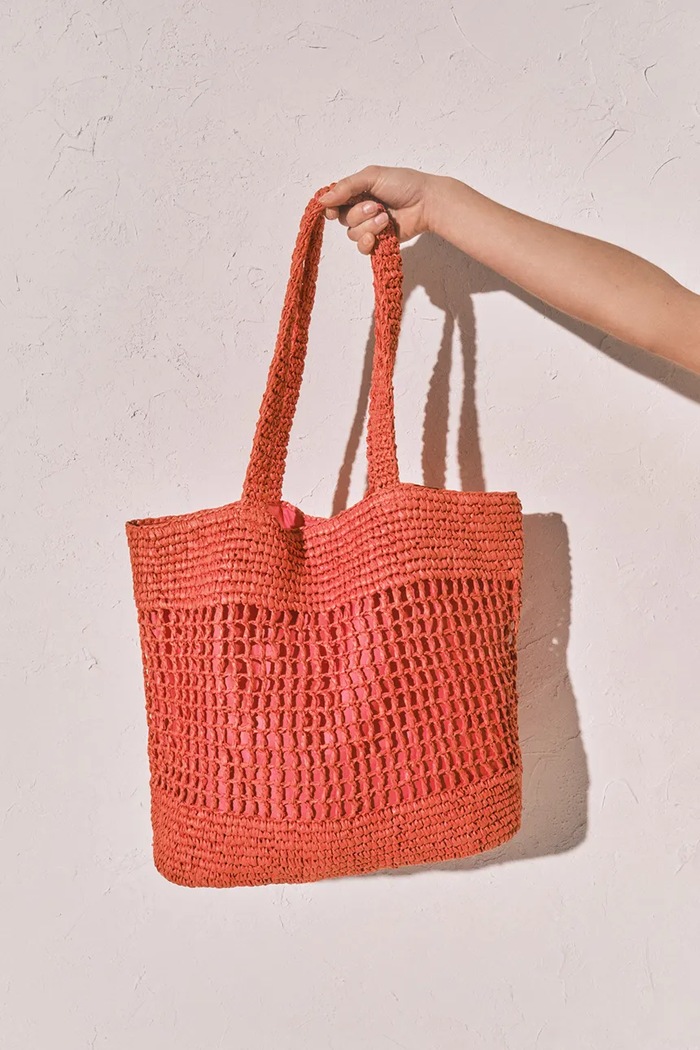 women'secret torebka shopper damska pleciona czerwony 4383167
