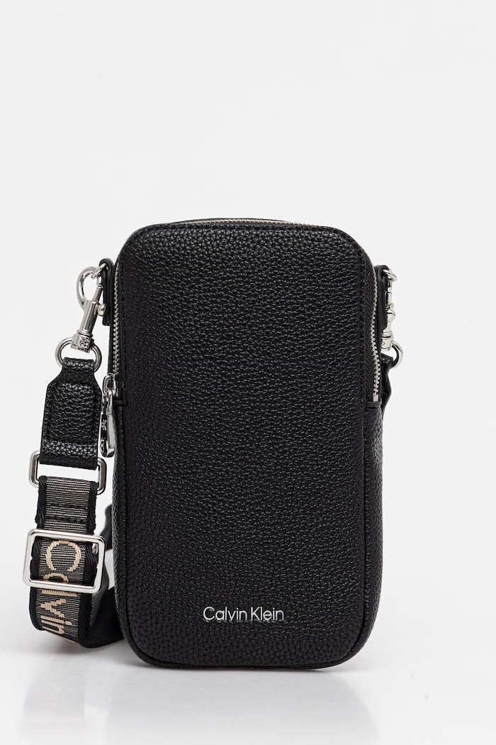 Calvin Klein pokrowiec na telefon damski z imitacji skóry czarny LV04F1222G