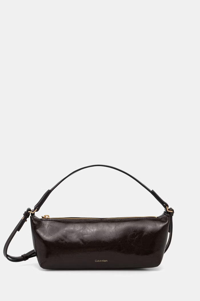 Calvin Klein geantă baguette pentru femei, cu imitație de piele maro LV04F3738G