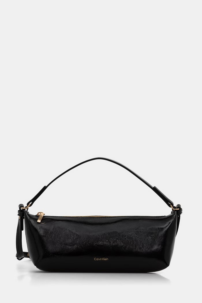 Calvin Klein kabelka typu baguette dámska z imitácie kože čierna LV04F3738G
