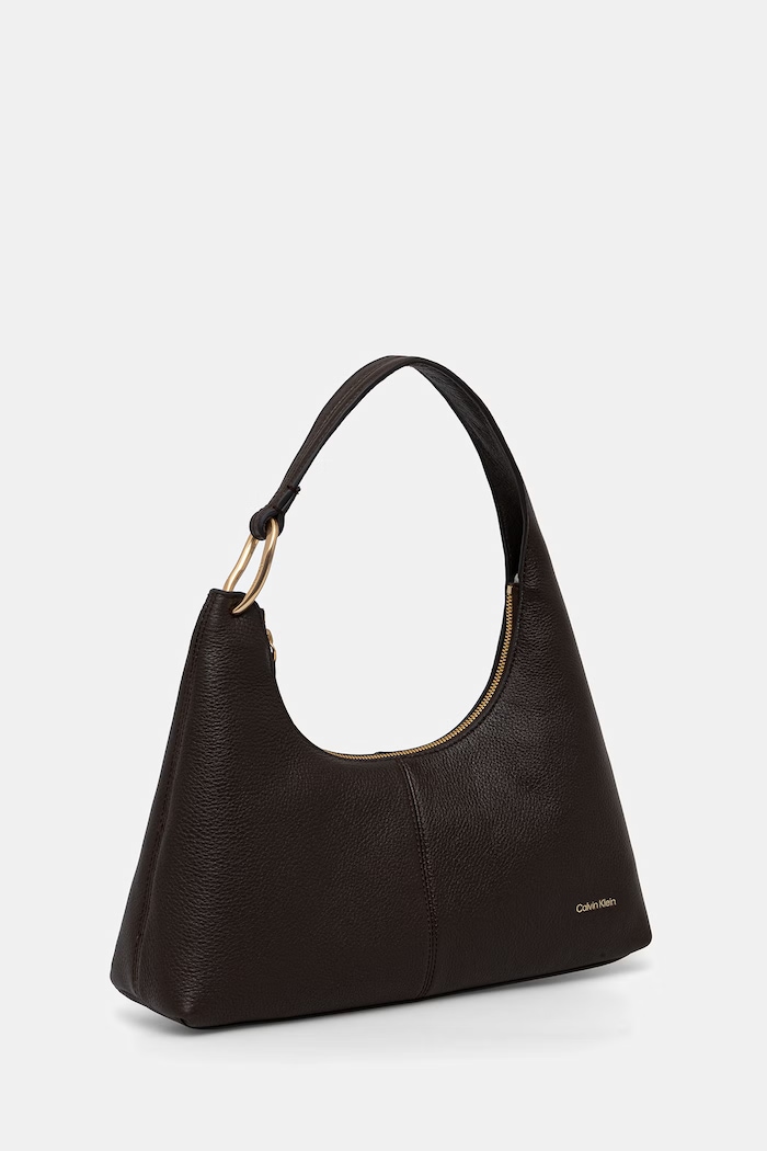 Calvin Klein τσάντα hobo γυναικεία δερμάτινη LV04F3657G καφέ AW26