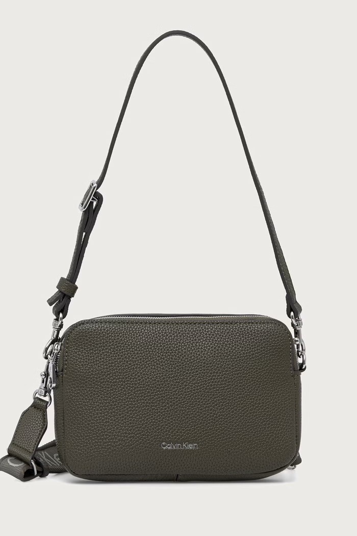 Calvin Klein Torebka crossbody damska z imitacji skóry zielony LV04F3656G
