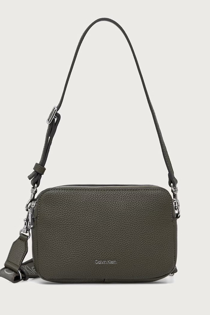 Calvin Klein Torebka crossbody damska z imitacji skóry zielony LV04F3656G