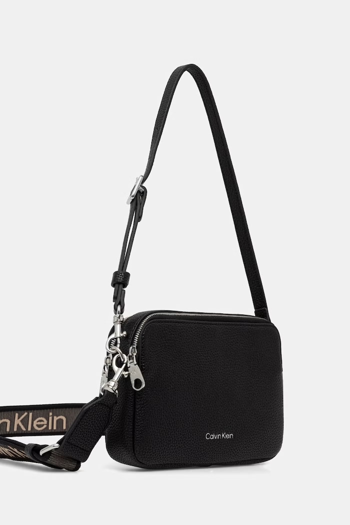 Calvin Klein torebka crossbody damska z imitacji skóry LV04F3656G czarny AW26