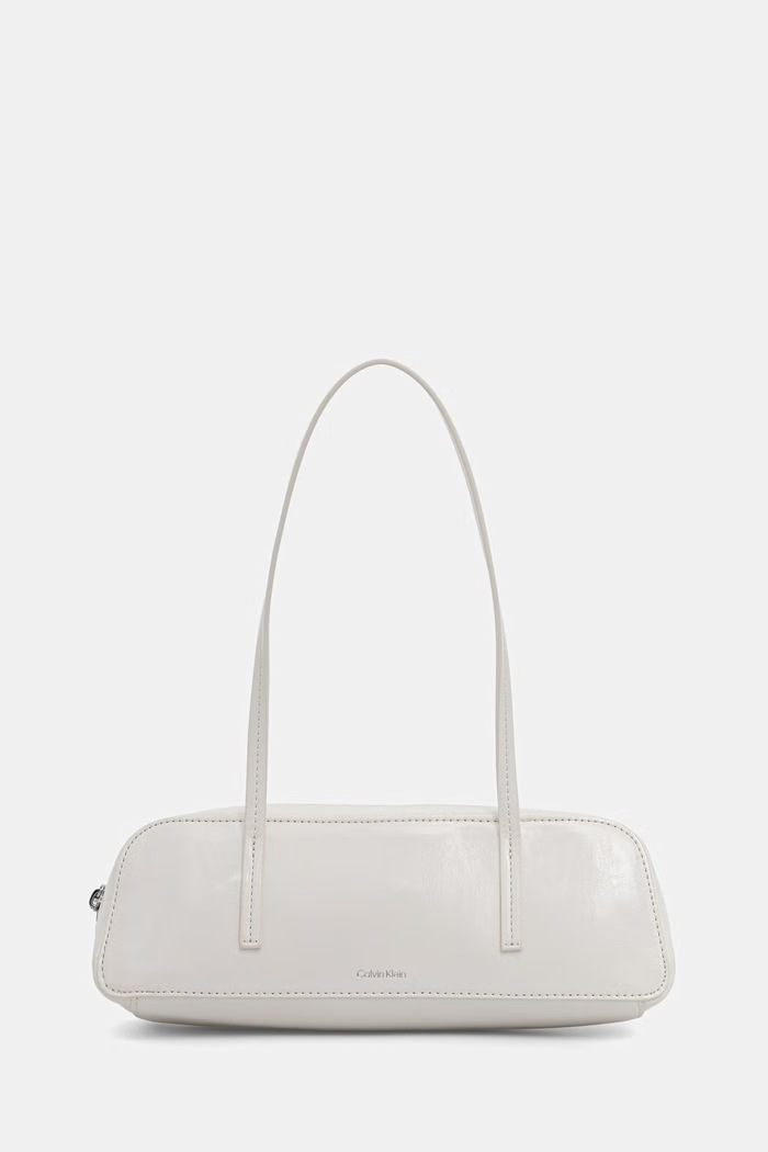 Calvin Klein baguette γυναικεία από απομίμηση δέρματος λευκό LV04F3638G