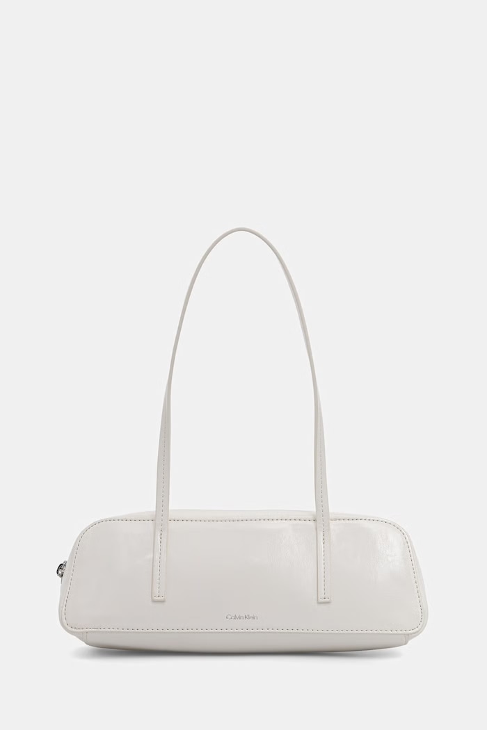 Calvin Klein baguette γυναικεία από απομίμηση δέρματος λευκό LV04F3638G