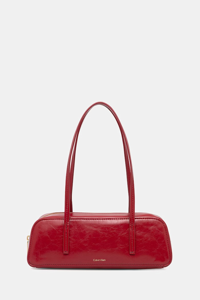 Calvin Klein kabelka typu baguette dámska z imitácie kože červená LV04F3638G