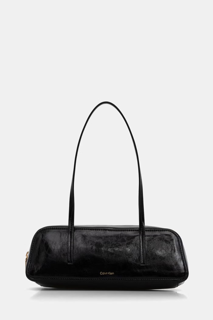 Calvin Klein geantă baguette pentru femei, cu imitație de piele negru LV04F3638G