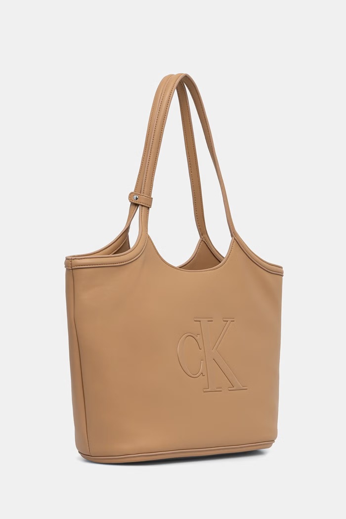 Calvin Klein geantă shopper pentru femei, cu imitație de piele LV04F3562G bej AW26