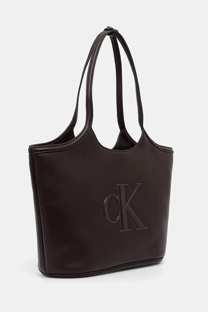 Calvin Klein torebka shopper damska z imitacji skóry LV04F3562G brązowy AW26