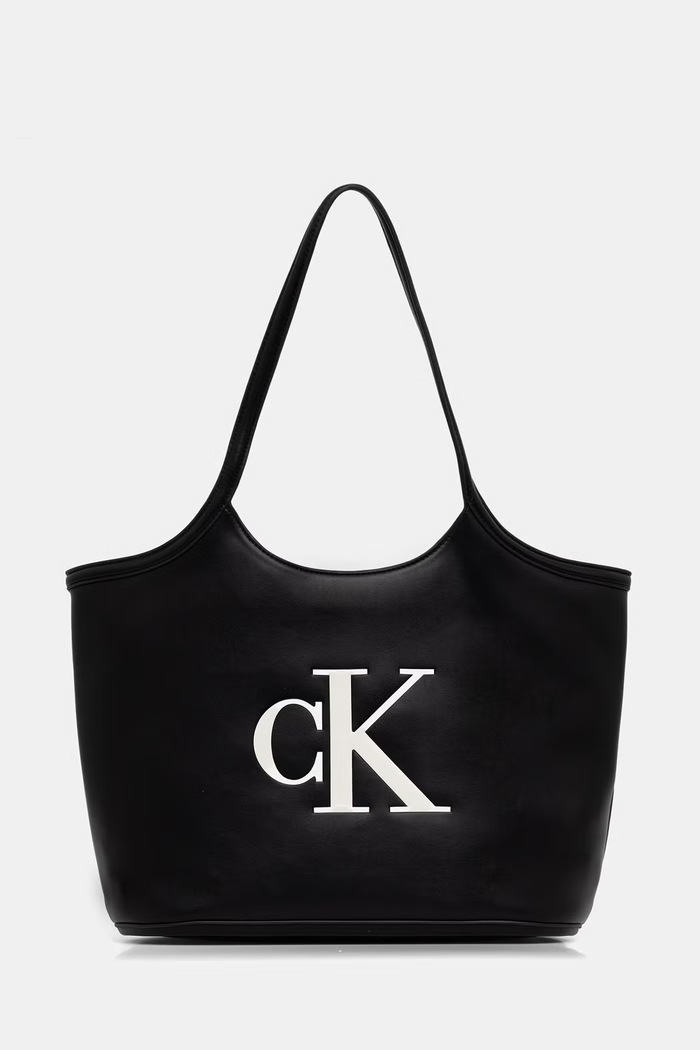 Calvin Klein geantă shopper pentru femei, cu imitație de piele negru LV04F3562G