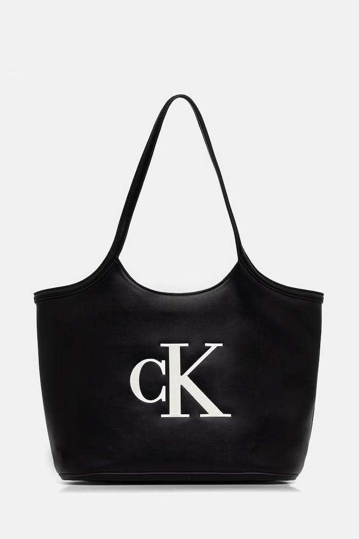 Calvin Klein geantă shopper pentru femei, cu imitație de piele negru LV04F3562G