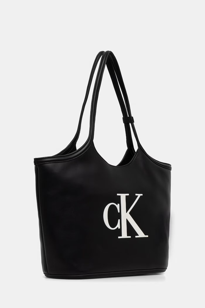 Calvin Klein geantă shopper pentru femei, cu imitație de piele LV04F3562G negru AW26