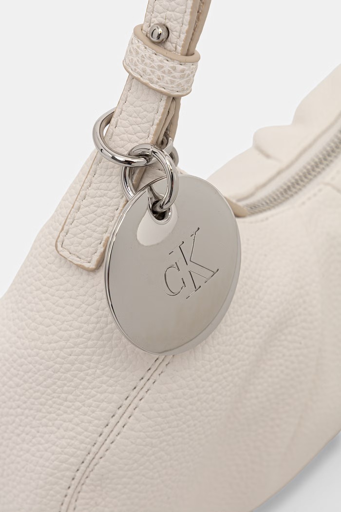 Calvin Klein hobo bag pentru femei, cu imitație de piele alb LV04F3554G