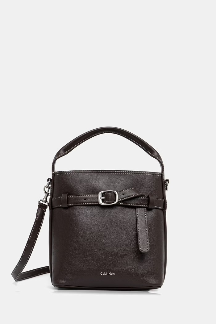 Calvin Klein χιαστί γυναικεία από απομίμηση δέρματος καφέ LV04F3550G