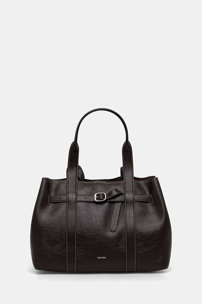 Calvin Klein klasična ženska torbica iz umetnega usnja rjava LV04F3549G