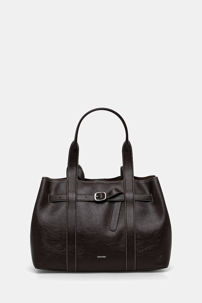 Calvin Klein klasična ženska torbica iz umetnega usnja rjava LV04F3549G