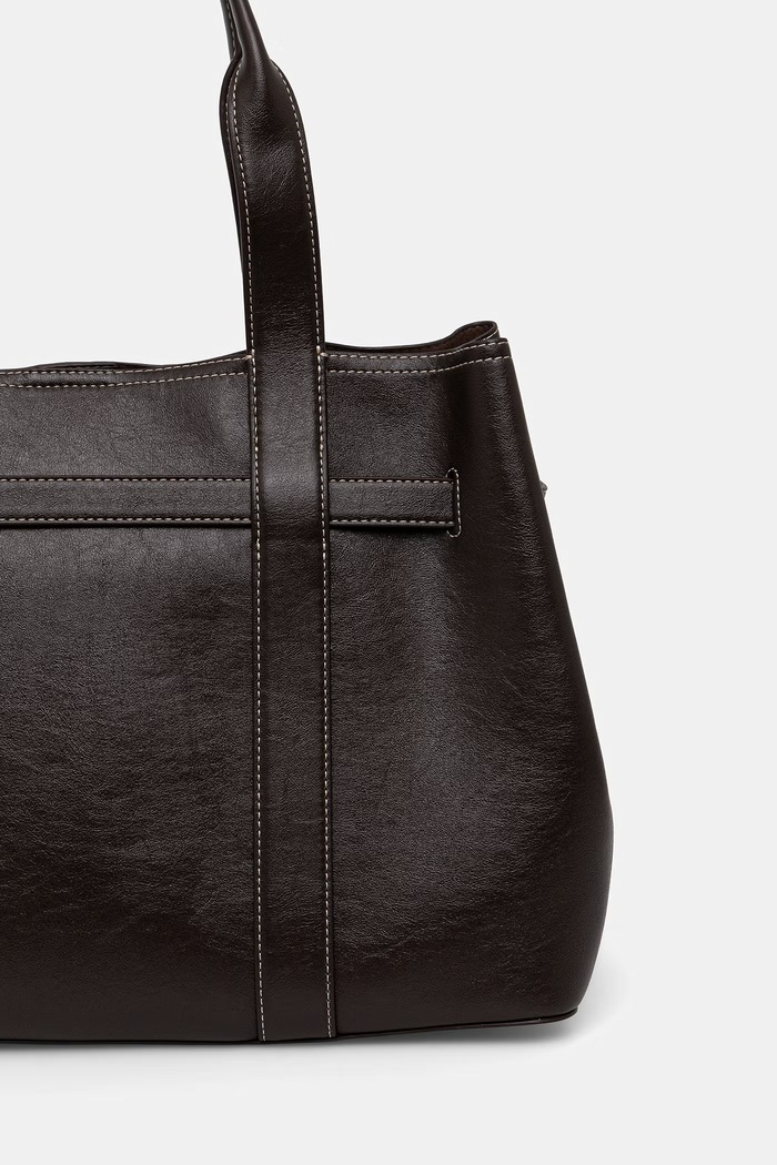 Calvin Klein klasična ženska torbica iz umetnega usnja rjava LV04F3549G
