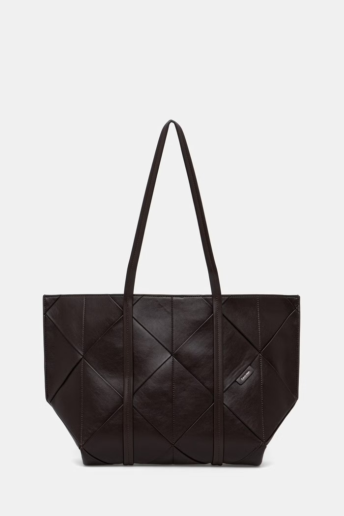 Calvin Klein kabelka typu shopper dámska z imitácie kože hnedá LV04F3548G