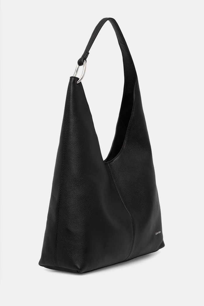 Calvin Klein kabelka typu tote dámska kožená LV04F3543G čierna AW26