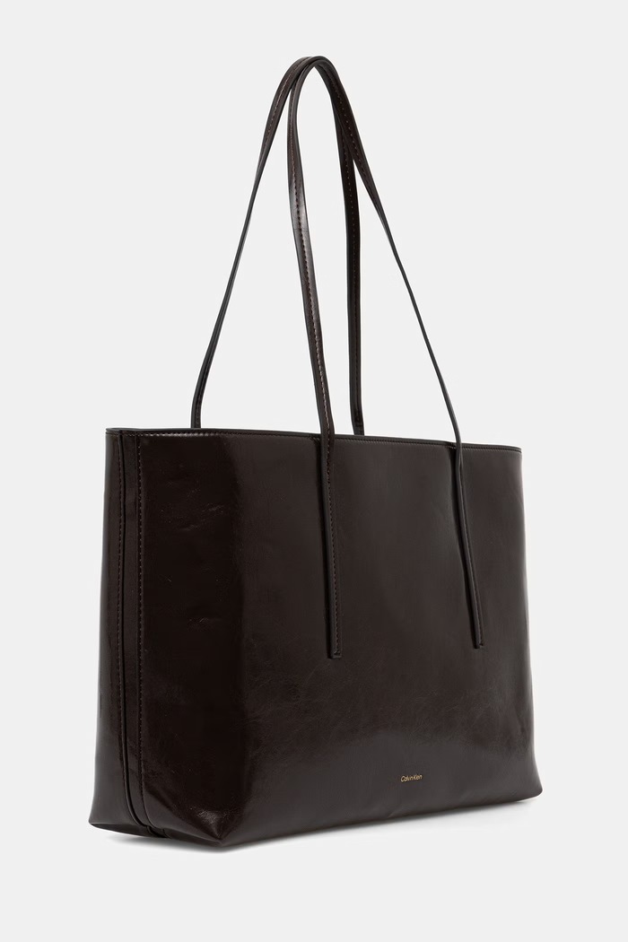 Calvin Klein torebka shopper damska z imitacji skóry LV04F3537G brązowy AW26