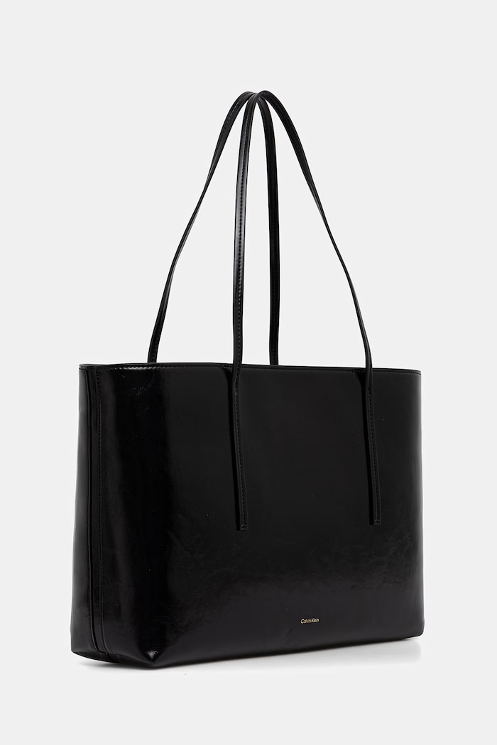 Calvin Klein geantă shopper pentru femei, cu imitație de piele LV04F3537G negru AW26