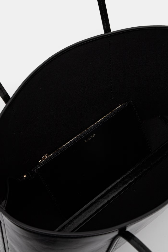 Calvin Klein geantă shopper pentru femei, cu imitație de piele LV04F3537G negru