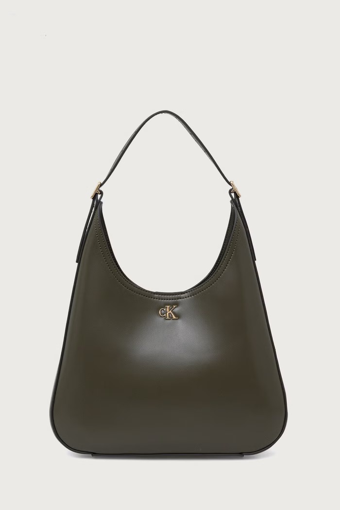 Calvin Klein Torebka hobo damska z imitacji skóry zielony LV04F3522G