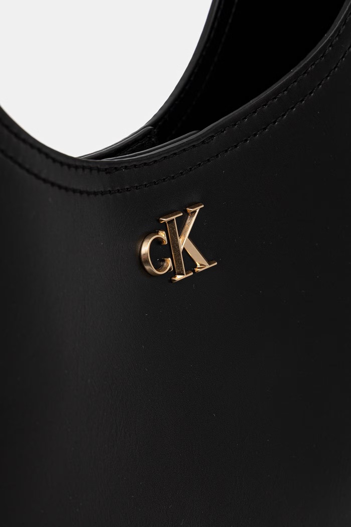 Calvin Klein torebka hobo damska z imitacji skóry czarny LV04F3522G