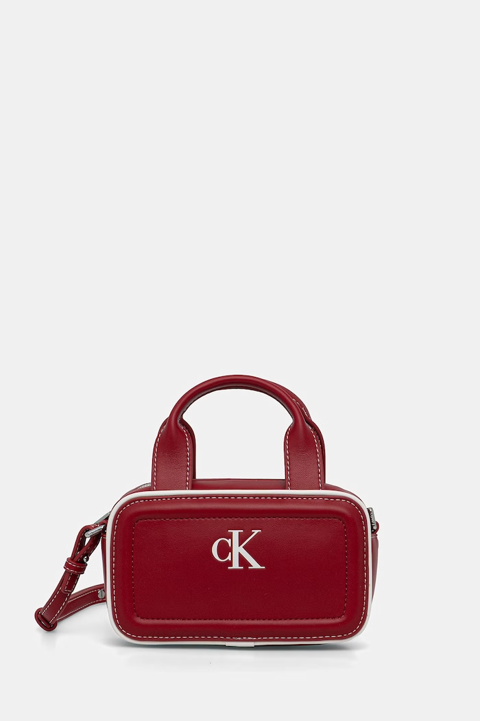 Calvin Klein torebka crossbody damska z imitacji skóry czerwony LV04F1257G