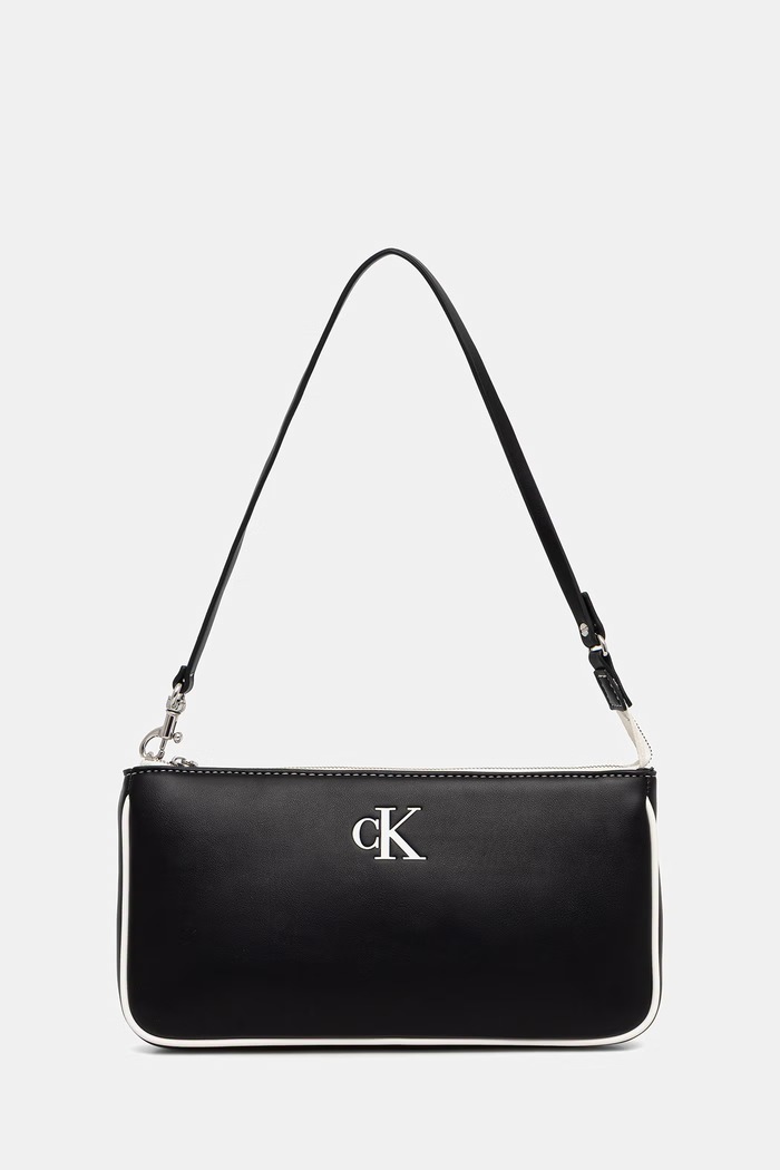 Calvin Klein kabelka hobo dámska z imitácie kože čierna LV04F1220G