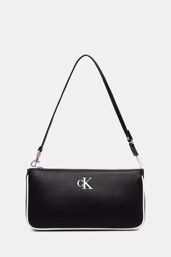 Calvin Klein kabelka hobo dámska z imitácie kože čierna LV04F1220G