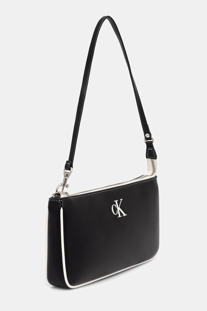 Calvin Klein kabelka hobo dámska z imitácie kože LV04F1220G čierna AW26