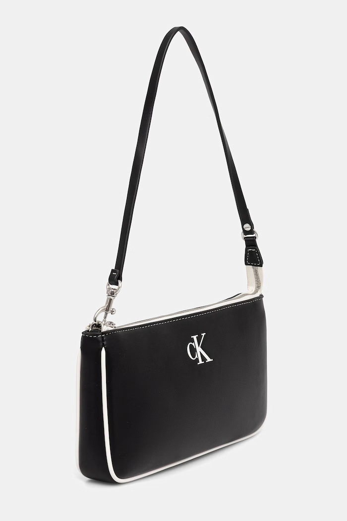 Calvin Klein kabelka hobo dámska z imitácie kože LV04F1220G čierna AW26