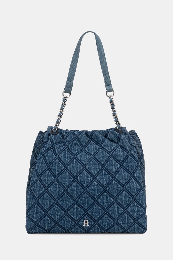 Tommy Hilfiger μικρή τσάντα γυναικεία ντένιμ μπλε AW0AW18866