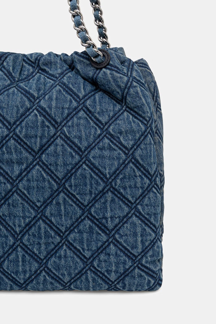 Αξεσουάρ Tommy Hilfiger μικρή τσάντα γυναικεία ντένιμ AW0AW18866 μπλε