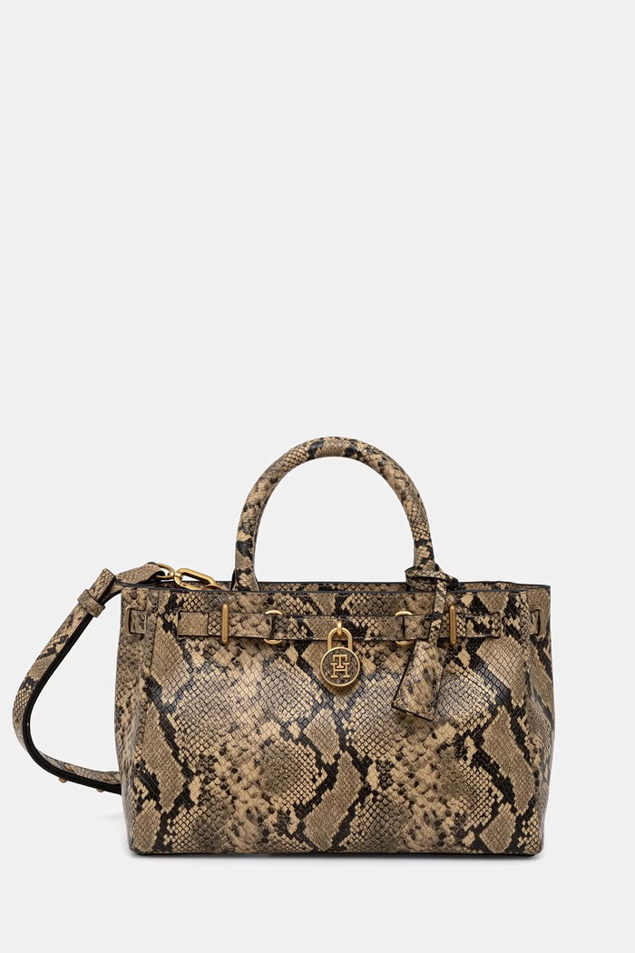 Tommy Hilfiger torebka shopper damska skórzana beżowy AW0AW18818