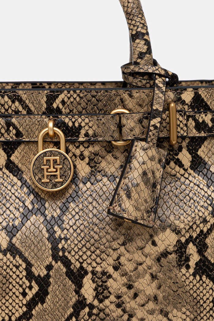 Tommy Hilfiger torebka shopper damska skórzana AW0AW18818 beżowy